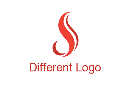 flame in Letter s shape logo