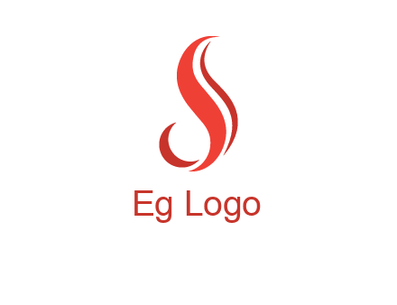 flame in Letter s shape logo