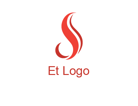 flame in Letter s shape logo