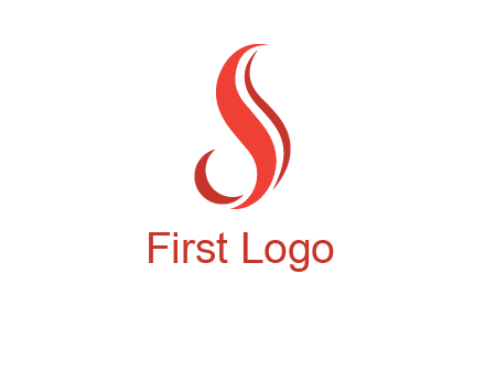 flame in Letter s shape logo