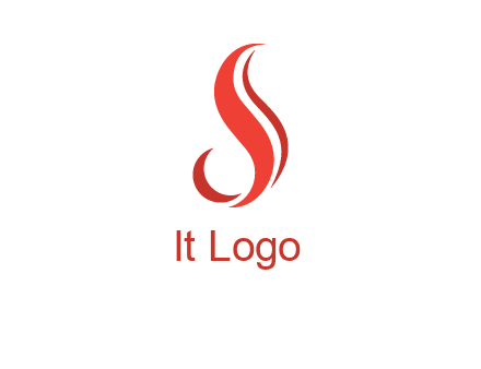 flame in Letter s shape logo