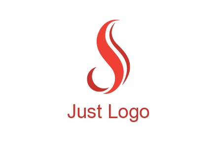 flame in Letter s shape logo