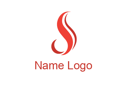 flame in Letter s shape logo