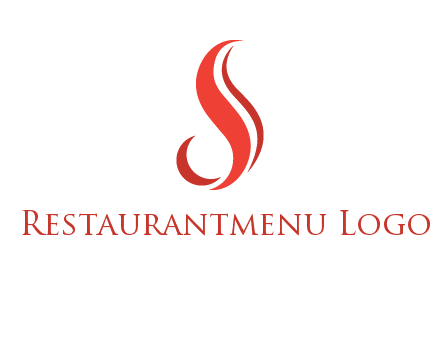 flame in Letter s shape logo