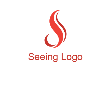 flame in Letter s shape logo