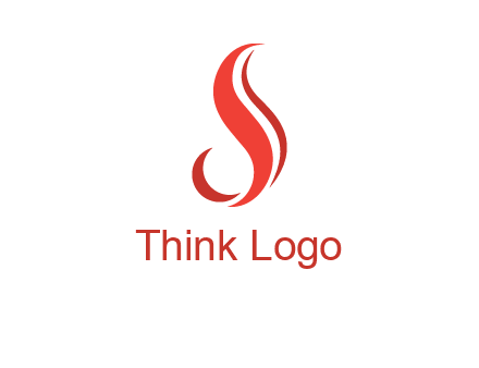 flame in Letter s shape logo