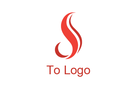 flame in Letter s shape logo