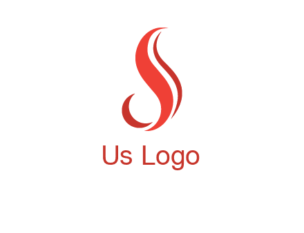 flame in Letter s shape logo