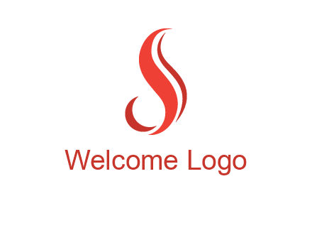 flame in Letter s shape logo