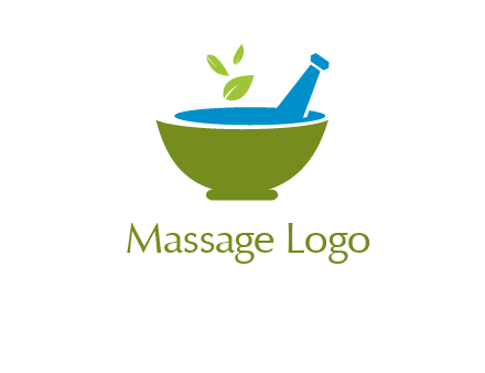 leaves in pestle mortar pharmacy logo