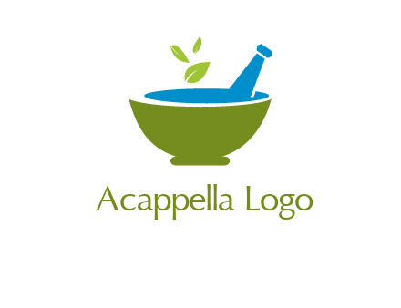 leaves in pestle mortar pharmacy logo