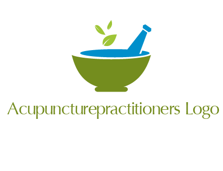 leaves in pestle mortar pharmacy logo
