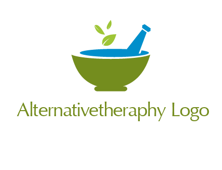 leaves in pestle mortar pharmacy logo