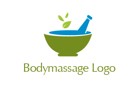 leaves in pestle mortar pharmacy logo