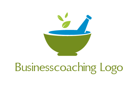 leaves in pestle mortar pharmacy logo