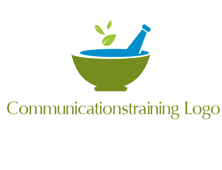 leaves in pestle mortar pharmacy logo