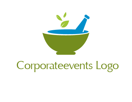 leaves in pestle mortar pharmacy logo