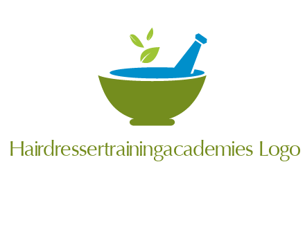 leaves in pestle mortar pharmacy logo