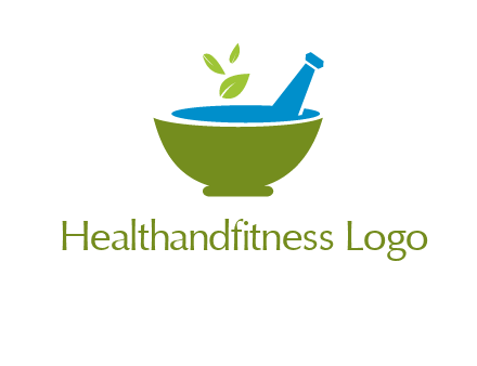 leaves in pestle mortar pharmacy logo
