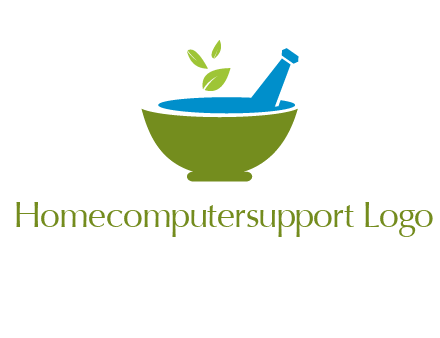 leaves in pestle mortar pharmacy logo
