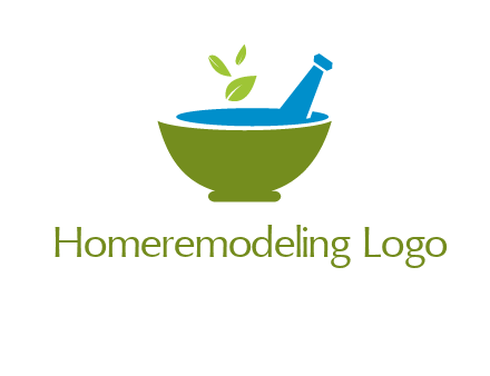 leaves in pestle mortar pharmacy logo