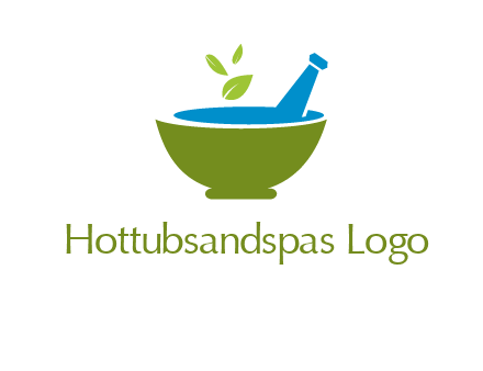leaves in pestle mortar pharmacy logo