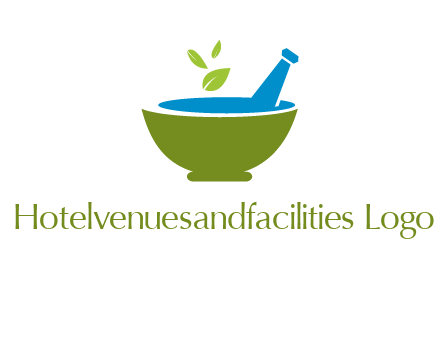 leaves in pestle mortar pharmacy logo
