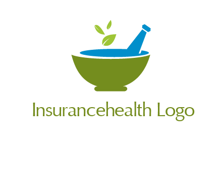 leaves in pestle mortar pharmacy logo