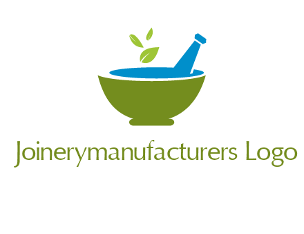 leaves in pestle mortar pharmacy logo