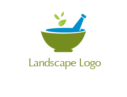 leaves in pestle mortar pharmacy logo