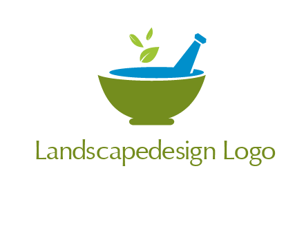 leaves in pestle mortar pharmacy logo