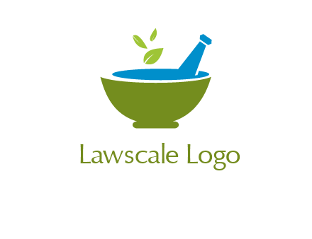 leaves in pestle mortar pharmacy logo
