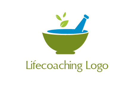 leaves in pestle mortar pharmacy logo