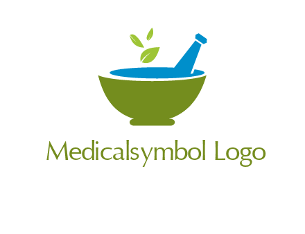 leaves in pestle mortar pharmacy logo