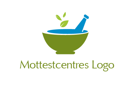 leaves in pestle mortar pharmacy logo