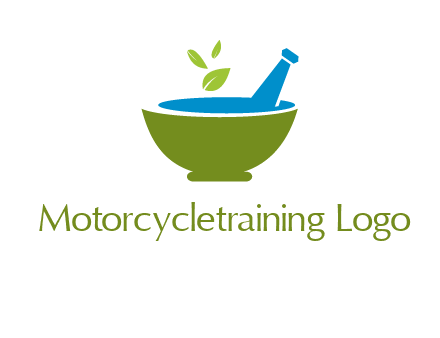 leaves in pestle mortar pharmacy logo