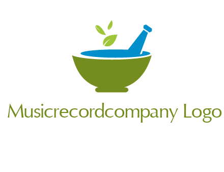 leaves in pestle mortar pharmacy logo