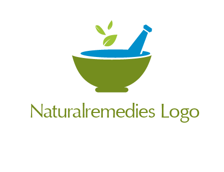 leaves in pestle mortar pharmacy logo