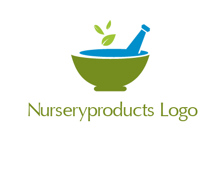 leaves in pestle mortar pharmacy logo