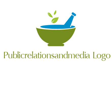 leaves in pestle mortar pharmacy logo