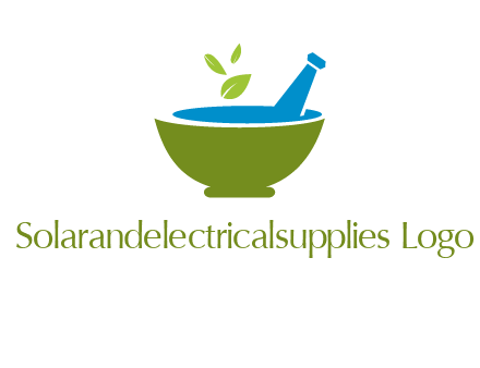leaves in pestle mortar pharmacy logo