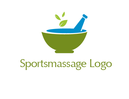 leaves in pestle mortar pharmacy logo
