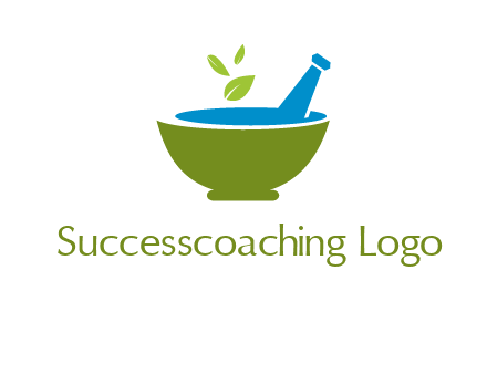 leaves in pestle mortar pharmacy logo