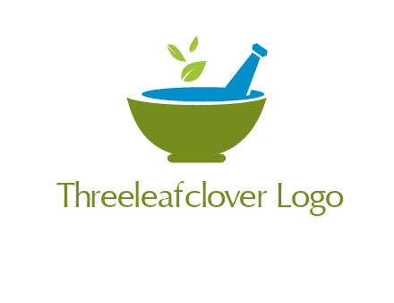 leaves in pestle mortar pharmacy logo