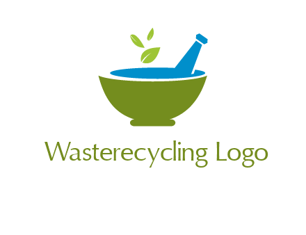 leaves in pestle mortar pharmacy logo