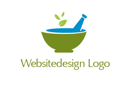 leaves in pestle mortar pharmacy logo
