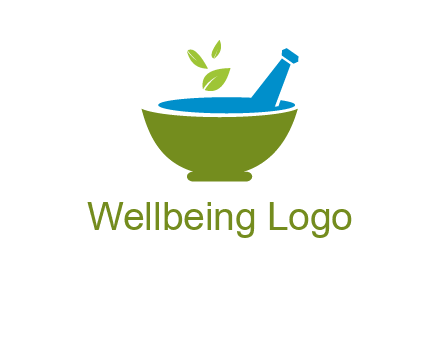 leaves in pestle mortar pharmacy logo
