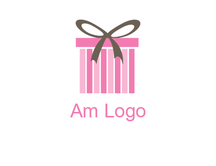 stripe gift box with ribbon logo