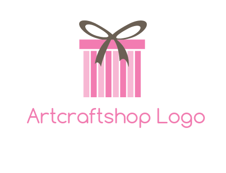 stripe gift box with ribbon logo
