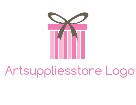 stripe gift box with ribbon logo